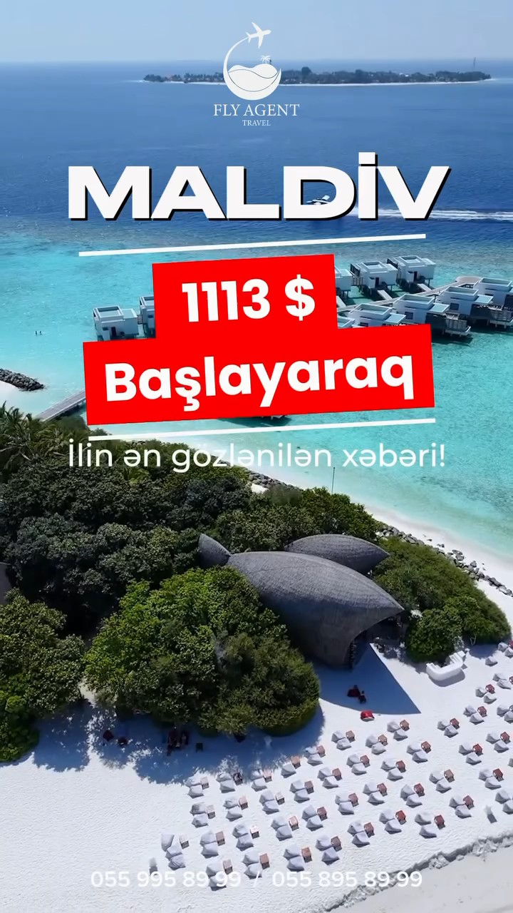 Maldivə birbaşa uçuşla paketlər aktivdir 💙